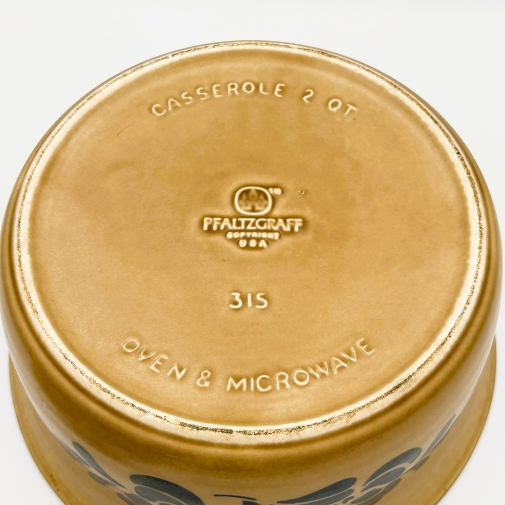 Vintage Pfaltzgraff Folk Art 2 Qt Round Casserole Dish with Lid #315 Stoneware - Picture 10 of 12